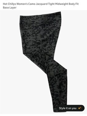 NEW Hot Chilis 🌶️Camo Jacquard Midweight base layer Leggings - Black/Gunmetal